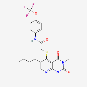 2-((6-butyl-1,3-dimethyl-2,4-dioxo-1,2,3,4-tetrahydropyrido[2,3-d]pyrimidin-5-yl)thio)-N-(4-(trifluoromethoxy)phenyl)acetamide