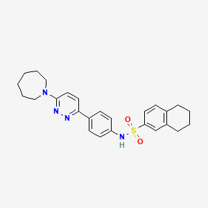 molecular formula C26H30N4O2S B11260356 N-{4-[6-(Azepan-1-YL)pyridazin-3-YL]phenyl}-5,6,7,8-tetrahydronaphthalene-2-sulfonamide 