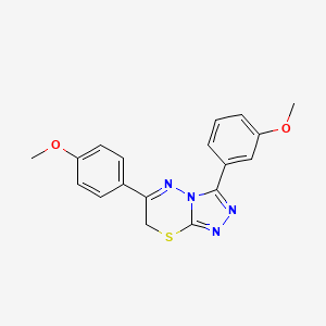 molecular formula C18H16N4O2S B11260357 3-(3-methoxyphenyl)-6-(4-methoxyphenyl)-7H-[1,2,4]triazolo[3,4-b][1,3,4]thiadiazine 