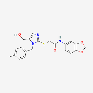 N-(2H-1,3-Benzodioxol-5-YL)-2-{[5-(hydroxymethyl)-1-[(4-methylphenyl)methyl]-1H-imidazol-2-YL]sulfanyl}acetamide