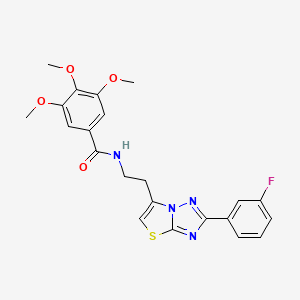 N-(2-(2-(3-fluorophenyl)thiazolo[3,2-b][1,2,4]triazol-6-yl)ethyl)-3,4,5-trimethoxybenzamide