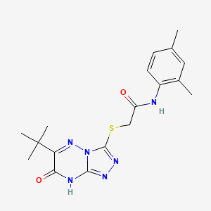 2-[(6-tert-butyl-7-oxo-7,8-dihydro[1,2,4]triazolo[4,3-b][1,2,4]triazin-3-yl)sulfanyl]-N-(2,4-dimethylphenyl)acetamide