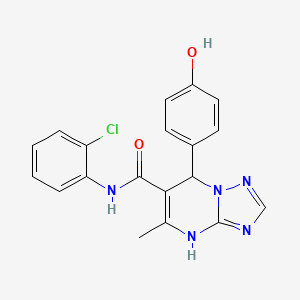 molecular formula C19H16ClN5O2 B11260429 N-(2-chlorophenyl)-7-(4-hydroxyphenyl)-5-methyl-4,7-dihydro[1,2,4]triazolo[1,5-a]pyrimidine-6-carboxamide 