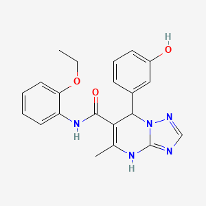 molecular formula C21H21N5O3 B11260441 N-(2-ethoxyphenyl)-7-(3-hydroxyphenyl)-5-methyl-4,7-dihydro[1,2,4]triazolo[1,5-a]pyrimidine-6-carboxamide 