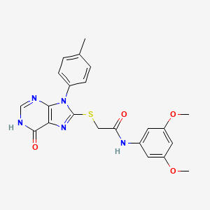 N-(3,5-dimethoxyphenyl)-2-{[9-(4-methylphenyl)-6-oxo-6,9-dihydro-1H-purin-8-yl]sulfanyl}acetamide