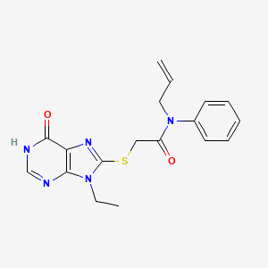 2-[(9-ethyl-6-oxo-6,9-dihydro-1H-purin-8-yl)sulfanyl]-N-phenyl-N-(prop-2-en-1-yl)acetamide