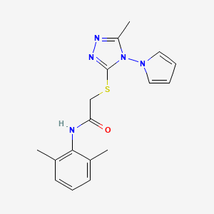 molecular formula C17H19N5OS B11260470 N-(2,6-dimethylphenyl)-2-{[5-methyl-4-(1H-pyrrol-1-yl)-4H-1,2,4-triazol-3-yl]sulfanyl}acetamide 