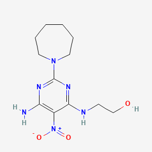 2-{[6-Amino-2-(azepan-1-yl)-5-nitropyrimidin-4-yl]amino}ethanol