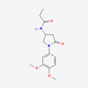 N-(1-(3,4-dimethoxyphenyl)-5-oxopyrrolidin-3-yl)propionamide