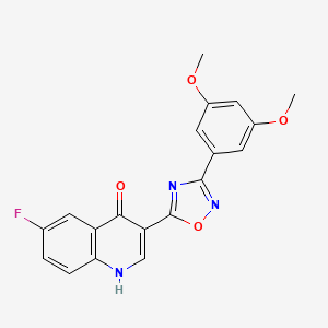 3-(3-(3,5-dimethoxyphenyl)-1,2,4-oxadiazol-5-yl)-6-fluoroquinolin-4(1H)-one