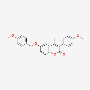 molecular formula C25H22O5 B11260531 6-((4-methoxybenzyl)oxy)-3-(4-methoxyphenyl)-4-methyl-2H-chromen-2-one 