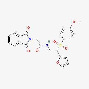 molecular formula C23H20N2O7S B11260536 2-(1,3-dioxoisoindolin-2-yl)-N-(2-(furan-2-yl)-2-((4-methoxyphenyl)sulfonyl)ethyl)acetamide 