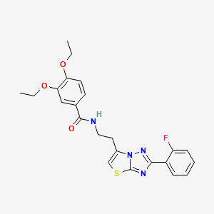 molecular formula C23H23FN4O3S B11260537 3,4-diethoxy-N-(2-(2-(2-fluorophenyl)thiazolo[3,2-b][1,2,4]triazol-6-yl)ethyl)benzamide 