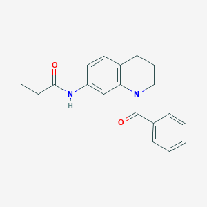 molecular formula C19H20N2O2 B11260541 N-(1-benzoyl-1,2,3,4-tetrahydroquinolin-7-yl)propanamide 