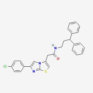 2-[6-(4-chlorophenyl)imidazo[2,1-b][1,3]thiazol-3-yl]-N-(3,3-diphenylpropyl)acetamide