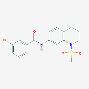 molecular formula C17H17BrN2O3S B11260559 3-Bromo-N-(1-methanesulfonyl-1,2,3,4-tetrahydroquinolin-7-YL)benzamide 