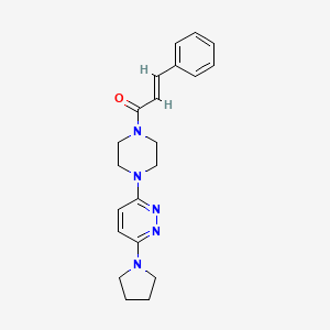 (E)-3-phenyl-1-(4-(6-(pyrrolidin-1-yl)pyridazin-3-yl)piperazin-1-yl)prop-2-en-1-one