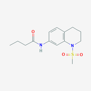 molecular formula C14H20N2O3S B11260595 N-(1-Methanesulfonyl-1,2,3,4-tetrahydroquinolin-7-YL)butanamide 