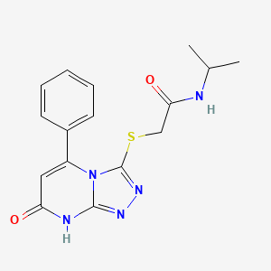 molecular formula C16H17N5O2S B11260596 N-isopropyl-2-((7-oxo-5-phenyl-7,8-dihydro-[1,2,4]triazolo[4,3-a]pyrimidin-3-yl)thio)acetamide 