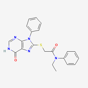 N-ethyl-2-[(6-oxo-9-phenyl-6,9-dihydro-1H-purin-8-yl)sulfanyl]-N-phenylacetamide