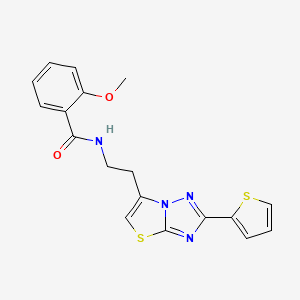 2-methoxy-N-(2-(2-(thiophen-2-yl)thiazolo[3,2-b][1,2,4]triazol-6-yl)ethyl)benzamide