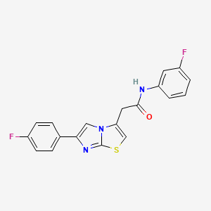 molecular formula C19H13F2N3OS B11260658 N-(3-fluorophenyl)-2-(6-(4-fluorophenyl)imidazo[2,1-b]thiazol-3-yl)acetamide 