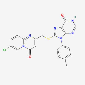 7-chloro-2-({[9-(4-methylphenyl)-6-oxo-6,9-dihydro-1H-purin-8-yl]sulfanyl}methyl)-4H-pyrido[1,2-a]pyrimidin-4-one