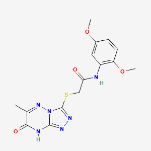 molecular formula C15H16N6O4S B11260708 N-(2,5-dimethoxyphenyl)-2-[(7-hydroxy-6-methyl[1,2,4]triazolo[4,3-b][1,2,4]triazin-3-yl)sulfanyl]acetamide 