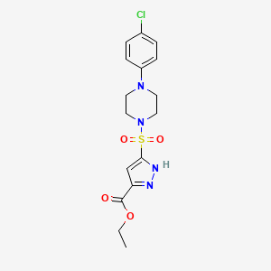 ethyl 3-{[4-(4-chlorophenyl)piperazin-1-yl]sulfonyl}-1H-pyrazole-5-carboxylate