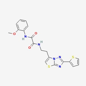 N1-(2-methoxyphenyl)-N2-(2-(2-(thiophen-2-yl)thiazolo[3,2-b][1,2,4]triazol-6-yl)ethyl)oxalamide