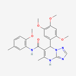 molecular formula C24H27N5O5 B11260773 N-(2-methoxy-5-methylphenyl)-5-methyl-7-(2,4,5-trimethoxyphenyl)-4,7-dihydro[1,2,4]triazolo[1,5-a]pyrimidine-6-carboxamide 