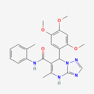 molecular formula C23H25N5O4 B11260775 5-methyl-N-(2-methylphenyl)-7-(2,4,5-trimethoxyphenyl)-4,7-dihydro[1,2,4]triazolo[1,5-a]pyrimidine-6-carboxamide 