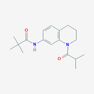 molecular formula C18H26N2O2 B11260791 N-(1-isobutyryl-1,2,3,4-tetrahydroquinolin-7-yl)pivalamide 