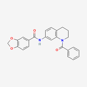 N-(1-benzoyl-1,2,3,4-tetrahydroquinolin-7-yl)benzo[d][1,3]dioxole-5-carboxamide