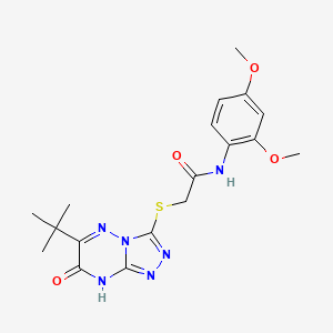 molecular formula C18H22N6O4S B11260848 2-[(6-tert-butyl-7-hydroxy[1,2,4]triazolo[4,3-b][1,2,4]triazin-3-yl)sulfanyl]-N-(2,4-dimethoxyphenyl)acetamide 