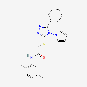 2-{[5-cyclohexyl-4-(1H-pyrrol-1-yl)-4H-1,2,4-triazol-3-yl]sulfanyl}-N-(2,5-dimethylphenyl)acetamide