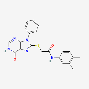 N-(3,4-dimethylphenyl)-2-[(6-oxo-9-phenyl-6,9-dihydro-1H-purin-8-yl)sulfanyl]acetamide