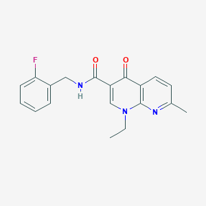 1-ethyl-N-[(2-fluorophenyl)methyl]-7-methyl-4-oxo-1,8-naphthyridine-3-carboxamide