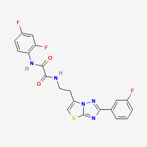 molecular formula C20H14F3N5O2S B11260878 N1-(2,4-difluorophenyl)-N2-(2-(2-(3-fluorophenyl)thiazolo[3,2-b][1,2,4]triazol-6-yl)ethyl)oxalamide 