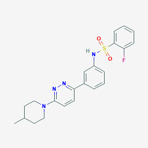 2-fluoro-N-(3-(6-(4-methylpiperidin-1-yl)pyridazin-3-yl)phenyl)benzenesulfonamide