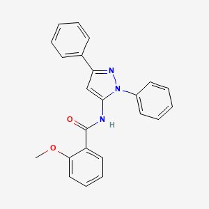 molecular formula C23H19N3O2 B11260899 N-(1,3-diphenyl-1H-pyrazol-5-yl)-2-methoxyBenzamide 