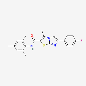 molecular formula C22H20FN3OS B11260939 6-(4-fluorophenyl)-N-mesityl-3-methylimidazo[2,1-b]thiazole-2-carboxamide 