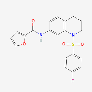 molecular formula C20H17FN2O4S B11260940 N-(1-((4-fluorophenyl)sulfonyl)-1,2,3,4-tetrahydroquinolin-7-yl)furan-2-carboxamide 