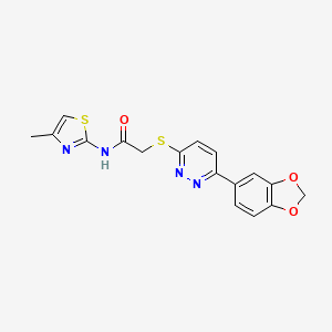 2-((6-(benzo[d][1,3]dioxol-5-yl)pyridazin-3-yl)thio)-N-(4-methylthiazol-2-yl)acetamide