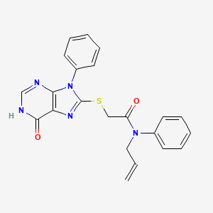 2-[(6-oxo-9-phenyl-6,9-dihydro-1H-purin-8-yl)sulfanyl]-N-phenyl-N-(prop-2-en-1-yl)acetamide