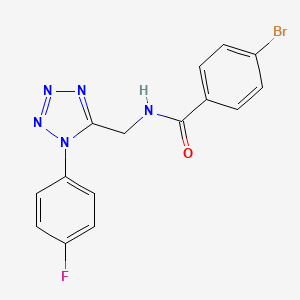 molecular formula C15H11BrFN5O B11260987 4-bromo-N-((1-(4-fluorophenyl)-1H-tetrazol-5-yl)methyl)benzamide 