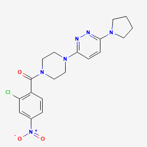 molecular formula C19H21ClN6O3 B11261006 3-[4-(2-Chloro-4-nitrobenzoyl)piperazin-1-YL]-6-(pyrrolidin-1-YL)pyridazine 