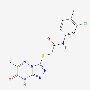 N-(3-chloro-4-methylphenyl)-2-[(7-hydroxy-6-methyl[1,2,4]triazolo[4,3-b][1,2,4]triazin-3-yl)sulfanyl]acetamide