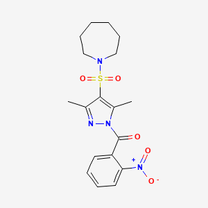 1-{[3,5-dimethyl-1-(2-nitrobenzoyl)-1H-pyrazol-4-yl]sulfonyl}azepane