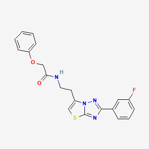 molecular formula C20H17FN4O2S B11261024 N-(2-(2-(3-fluorophenyl)thiazolo[3,2-b][1,2,4]triazol-6-yl)ethyl)-2-phenoxyacetamide 